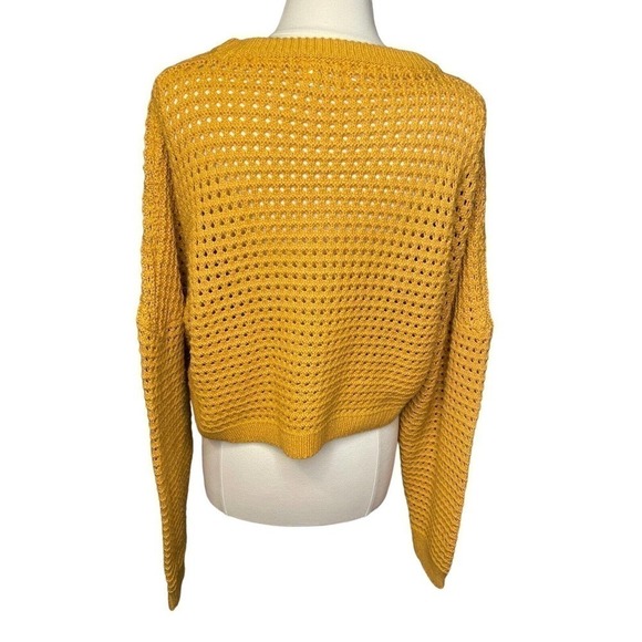 SEEK The Label Cropped Chunky Knit Sweater Gold Oversize XS - Picture 6 of 7